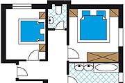 Apartment 2 - 56 m² - sleeps 2 to 4